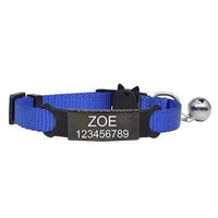 Thumbnail for Engrave-Your-Name Cat Collar Pet Collars & Harnesses KittyNook Blue & Black  