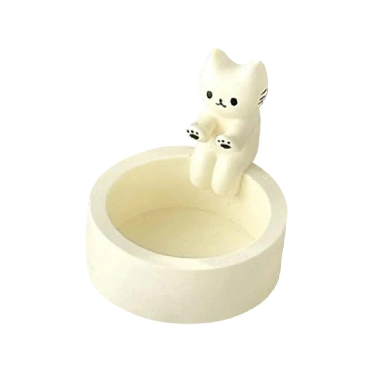 Feline Flame Guardian Candle Holder Candle Holders KittyNook Cat Company White Cat  