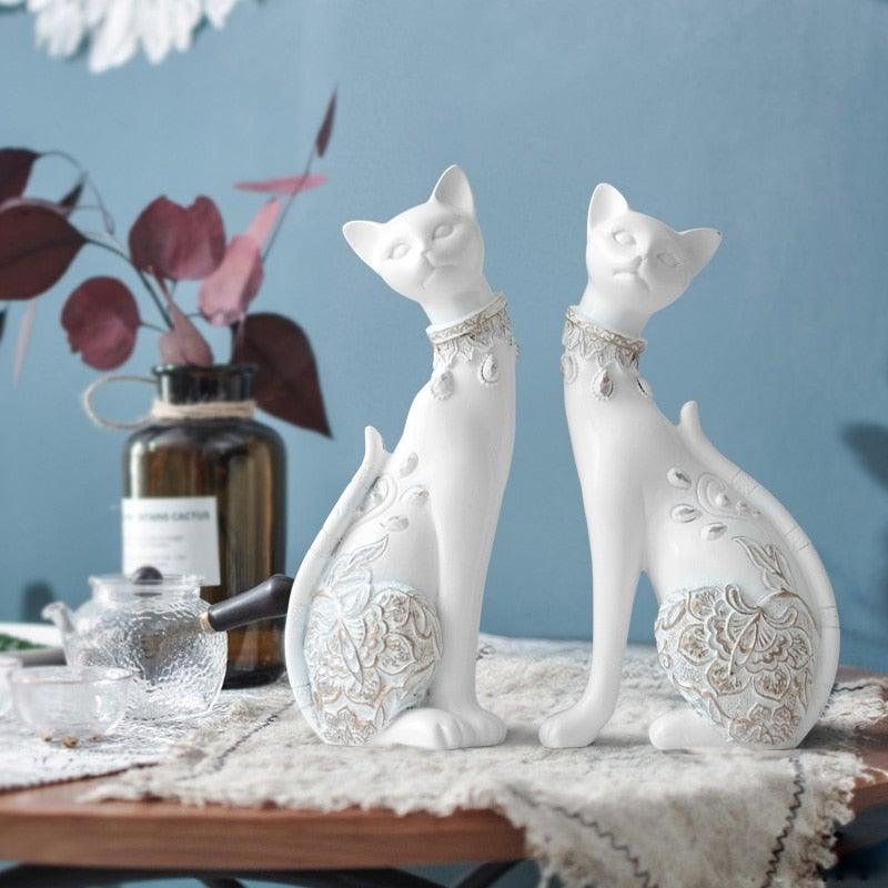 Flower Cat Decorative Resin Statue - KittyNook Cat Company