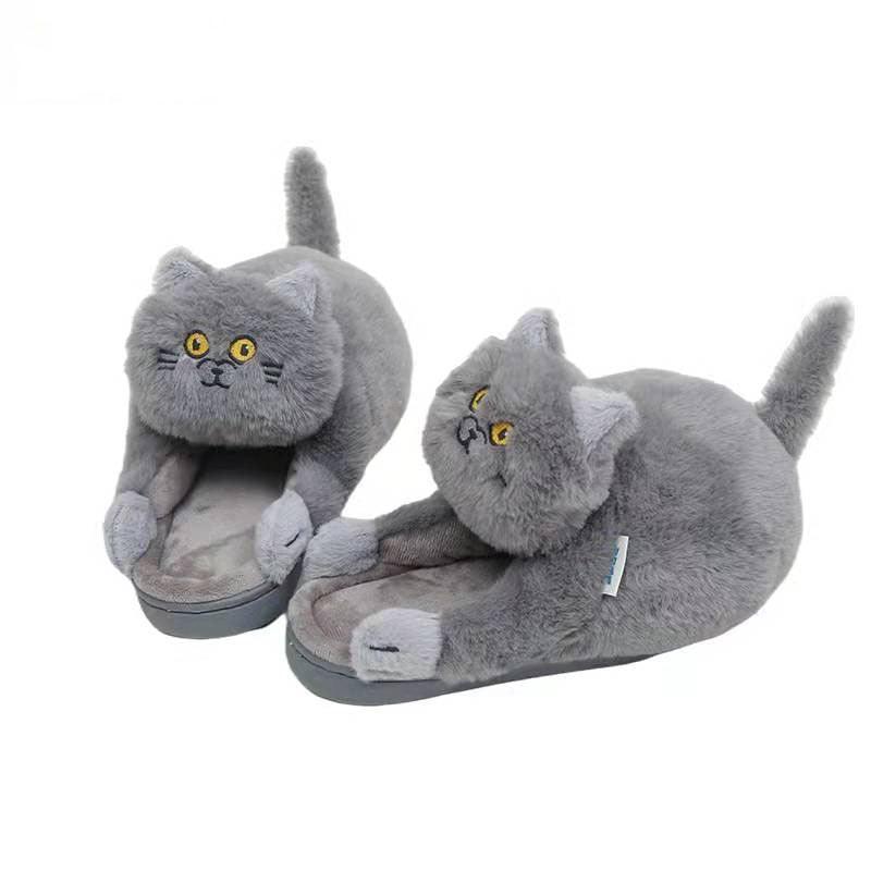 Fluffy Cat Slippers For Adults - KittyNook Cat Company