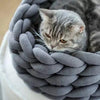 Fluffy Knitted Round Cat Bed - KittyNook Cat Company