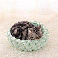 Thumbnail for Fluffy Knitted Round Cat Bed - KittyNook Cat Company