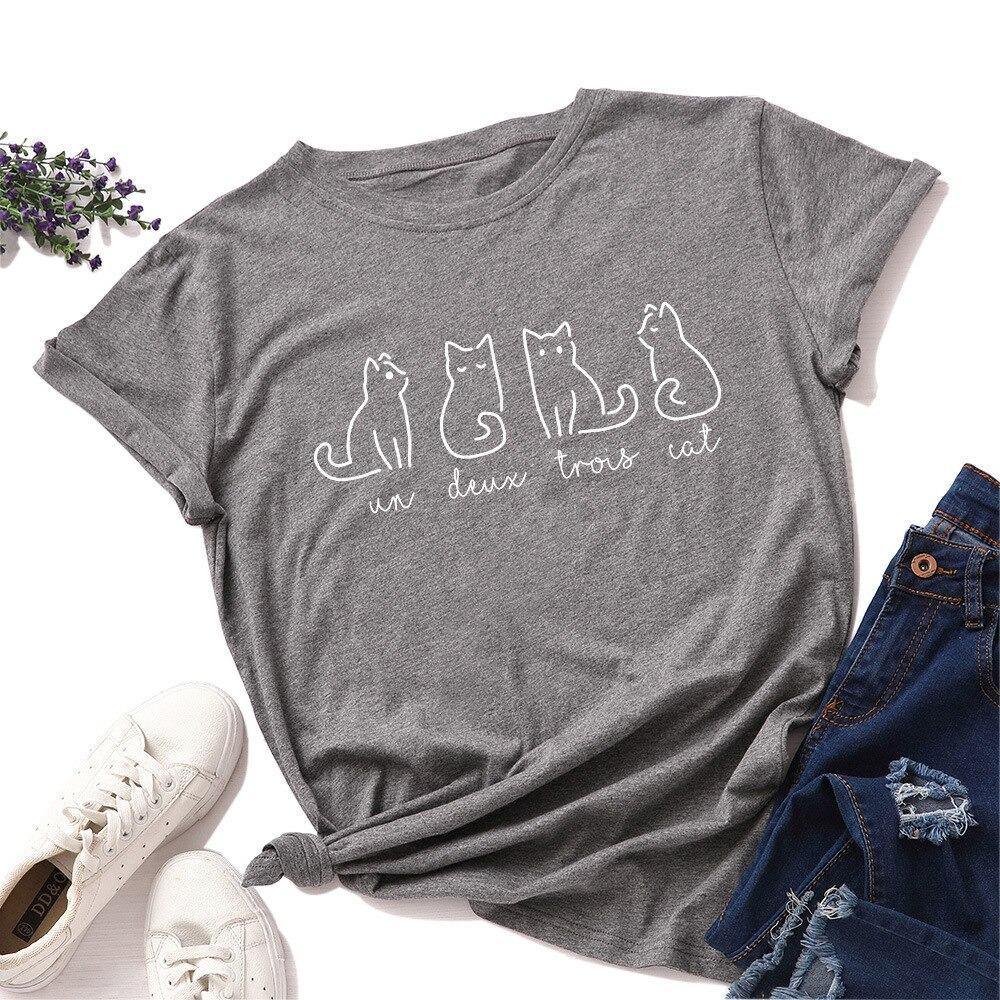 Four Mus-cat-teers Tee Shirts & Tops KittyNook Grey S 