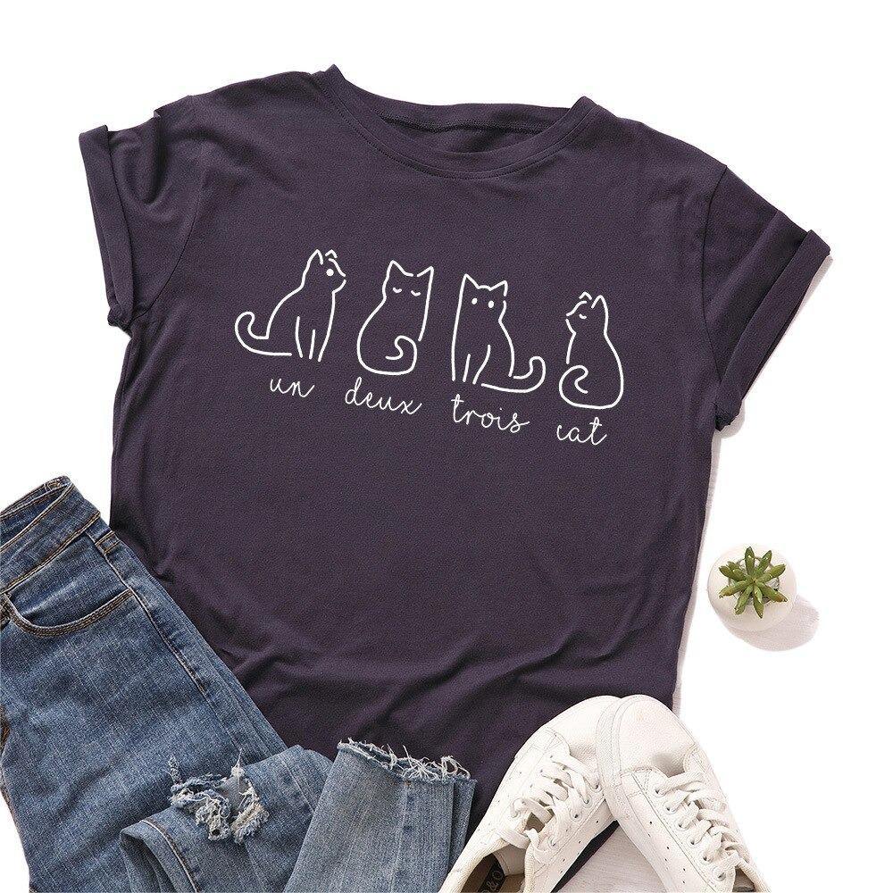 Four Mus-cat-teers Tee Shirts & Tops KittyNook Dark Blue S 