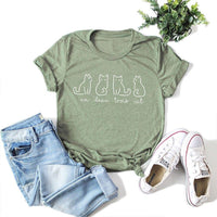 Thumbnail for Four Mus-cat-teers Tee Shirts & Tops KittyNook Sage  Green S 