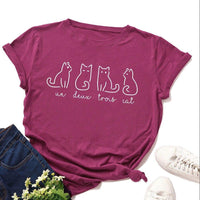 Thumbnail for Four Mus-cat-teers Tee Shirts & Tops KittyNook Maroon S 