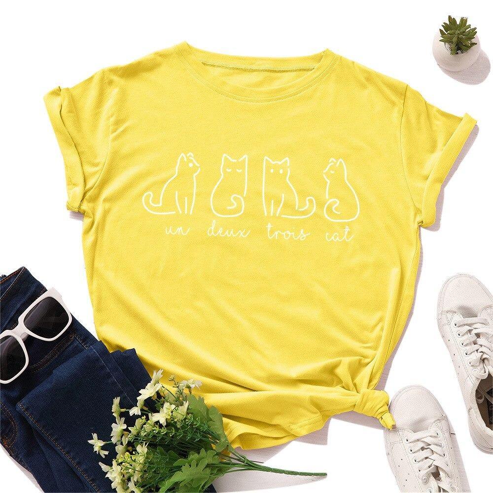 Four Mus-cat-teers Tee Shirts & Tops KittyNook Yellow S 