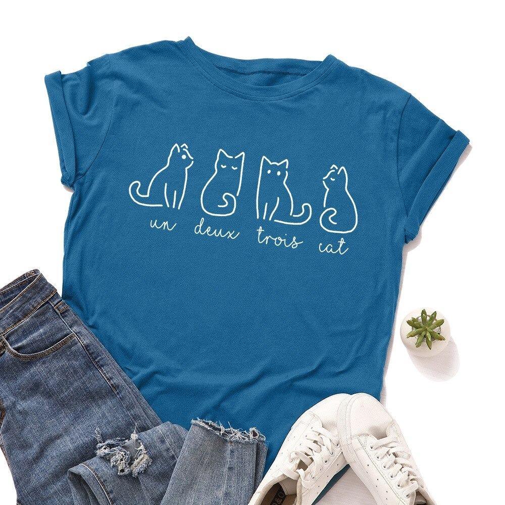 Four Mus-cat-teers Tee Shirts & Tops KittyNook Blue S 