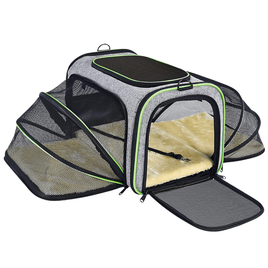 Go Cat Expandable Cat Carrier Cat Supplies KittyNook Cat Company Green  