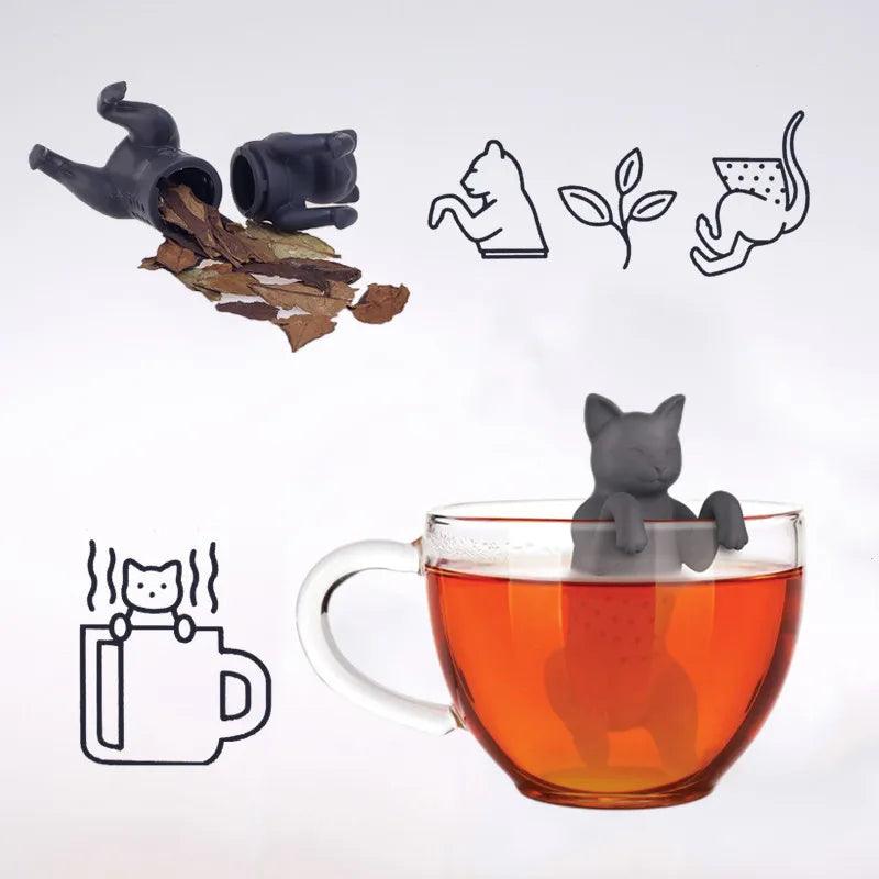 Hanging Cat Tea Infuser Tea Strainers KittyNook   