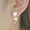 Hanging Cat Hypoallergenic Stud Earrings - KittyNook