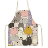 Load image into Gallery viewer, Kawaii Animals Linen Kitchen Apron - KittyNook Cat Company