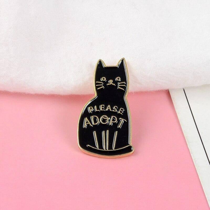 Kawaii Cat Please Adopt Pin Pinback Buttons KittyNook   