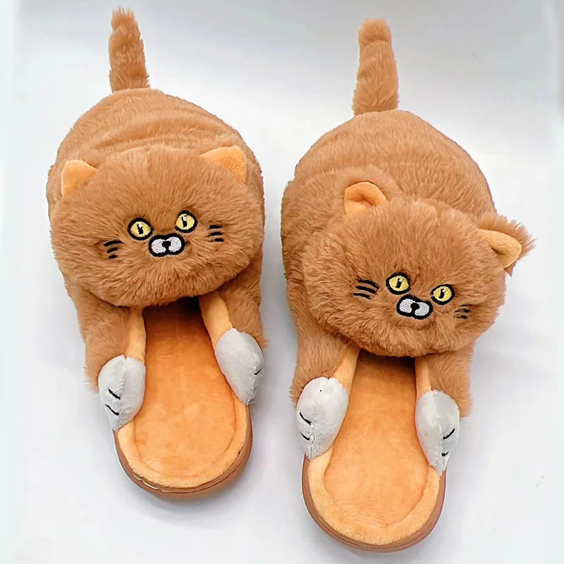 Fluffy Cat Slippers For Adults