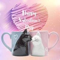 Thumbnail for Kissing Cats Ceramic Mug Set Drinkware KittyNook   