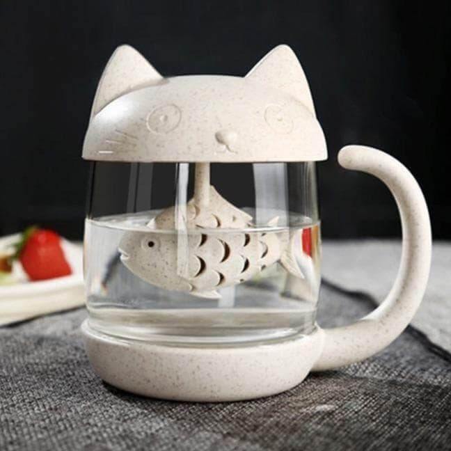 Kit-Tea Infuser Cat Mug Drinkware KittyNook   