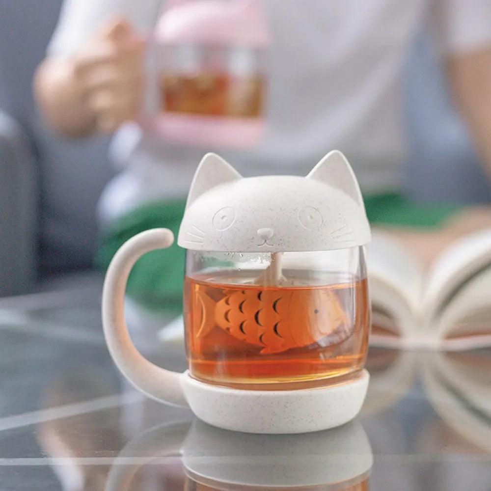 Kit-Tea Infuser Cat Mug Drinkware KittyNook   