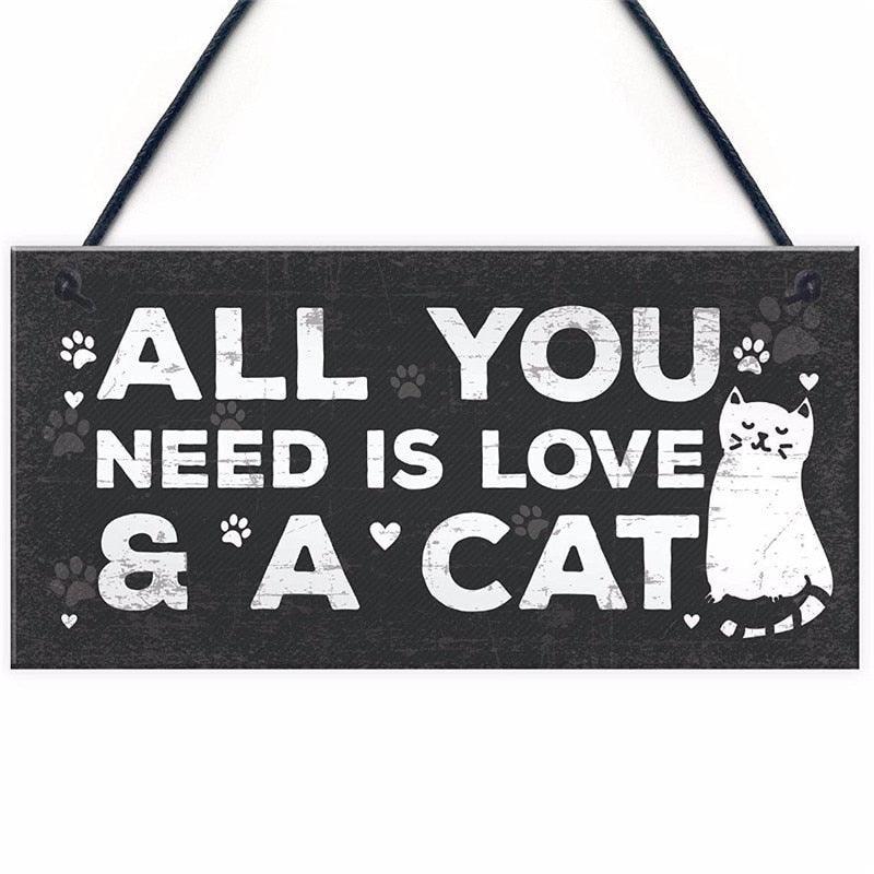 Kitty Quips Wooden Door Hanging Sign - KittyNook Cat Company