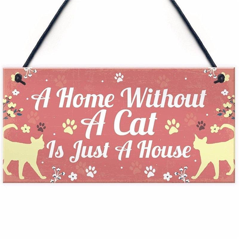 Kitty Quips Wooden Door Hanging Sign - KittyNook Cat Company