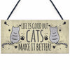 Kitty Quips Wooden Door Hanging Sign - KittyNook Cat Company
