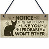 Kitty Quips Wooden Door Hanging Sign - KittyNook Cat Company