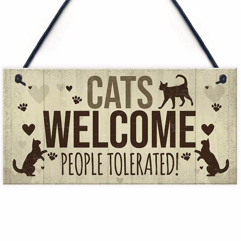 Kitty Quips Wooden Door Hanging Sign - KittyNook Cat Company