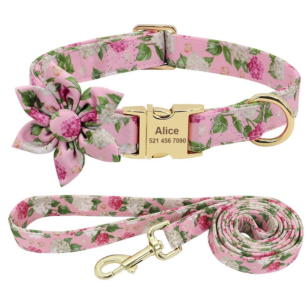 Lil' Bloomers Personalized Pet Collar and Leash - KittyNook Cat Company