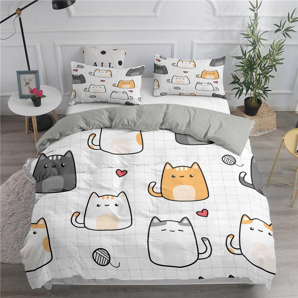 Meow & Purr Cat Bedding Set Duvet Covers KittyNook Cat Company   