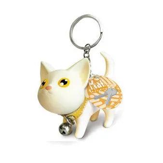 Meow Doll Black Kitten with Bell Keychain Keychains KittyNook White Cat  