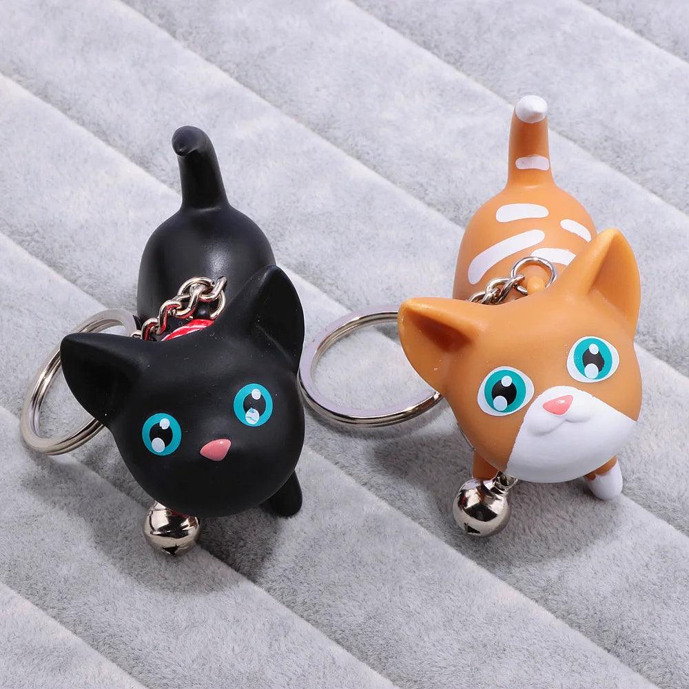 Meow Doll Black Kitten with Bell Keychain Keychains KittyNook   