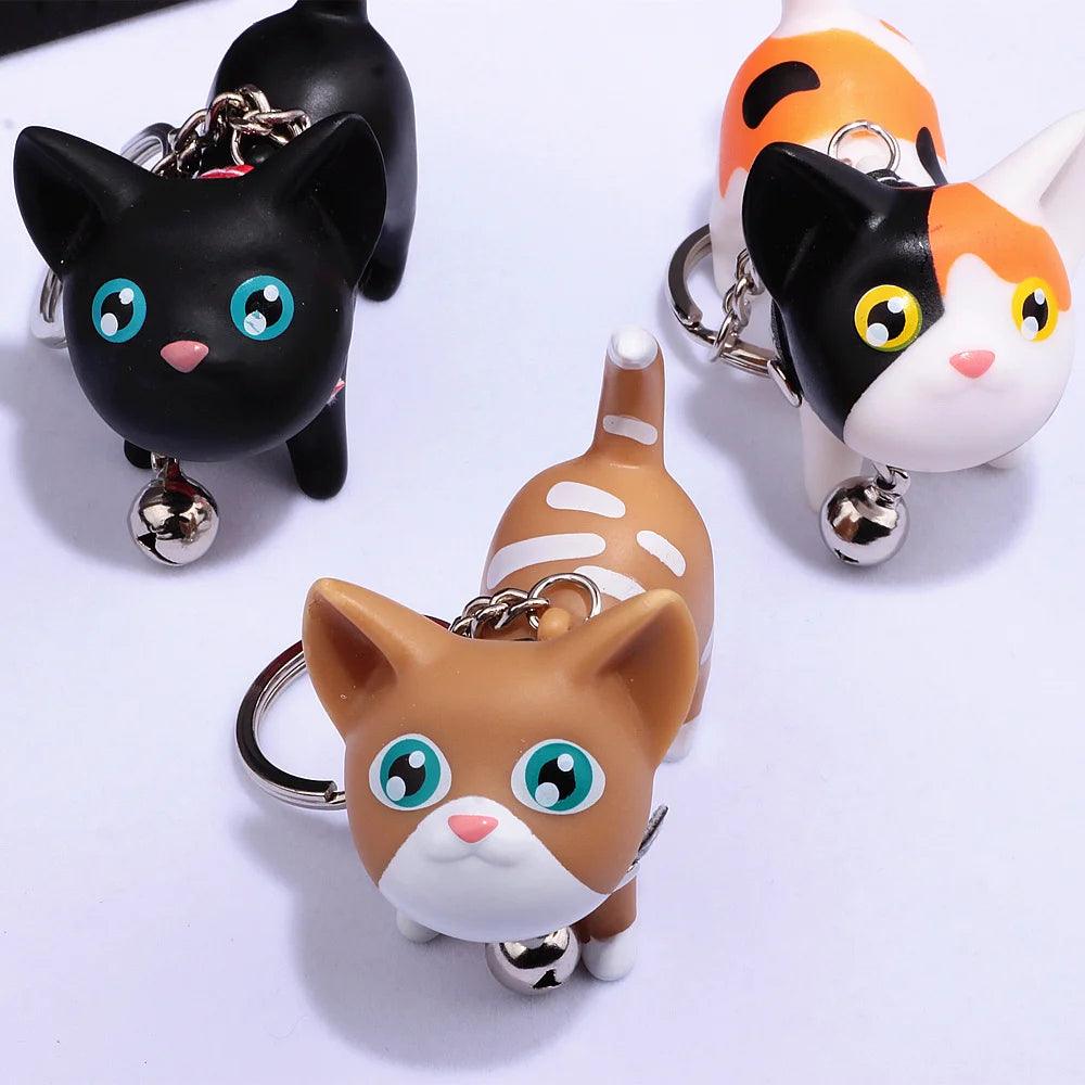 Meow Doll Black Kitten with Bell Keychain Keychains KittyNook   