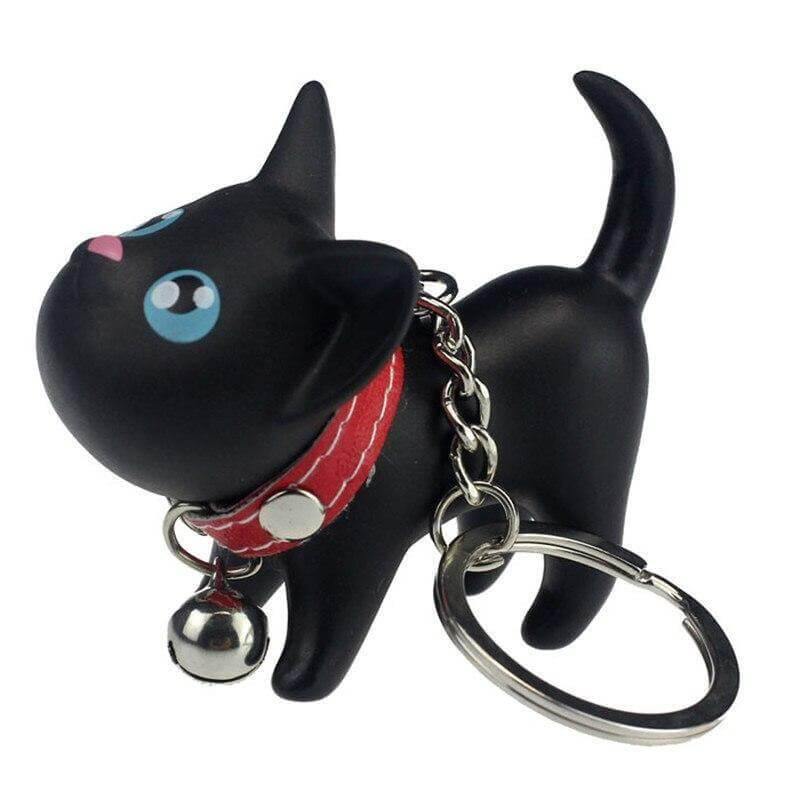 Meow Doll Black Kitten with Bell Keychain Keychains KittyNook   