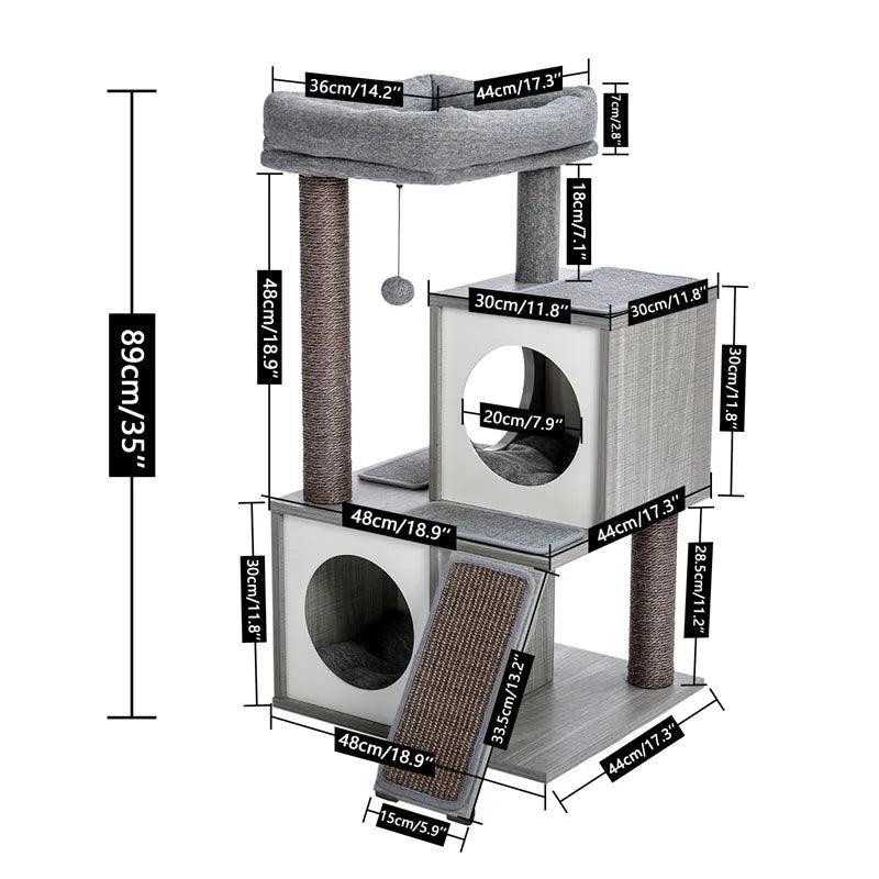 Meowtopia Cat Condo Tree Cat Furniture KittyNook Cat Company Meowtopia Cat Condo Tree - Gray  