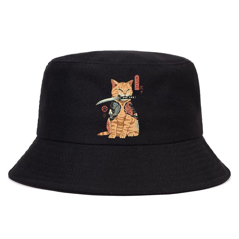 mister meow bucket hat in variant black