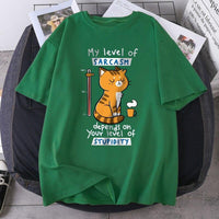 Thumbnail for My Level of Sarcasm Cat TShirt - KittyNook Cat Company