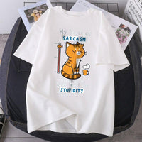 Thumbnail for My Level of Sarcasm Cat TShirt Animals & Pet Supplies KittyNook Cat Company White S 