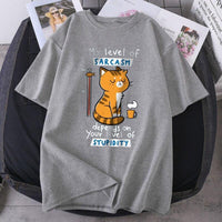 Thumbnail for My Level of Sarcasm Cat TShirt Animals & Pet Supplies KittyNook Cat Company Gray S 