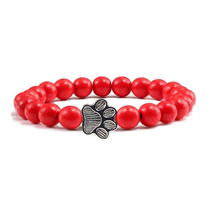 Paw Charm Bead Bracelet - KittyNook Cat Company
