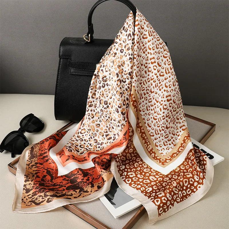 Paws and Prints Silk Shawl Scarves KittyNook Cat Company Wild Sunset Safari  