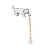 Load image into Gallery viewer, Pearl Drop White Cat Pin - KittyNook Cat Company
