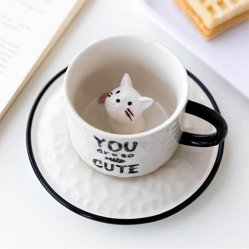 Peek-a-Cat Ceramic Mug Set - KittyNook