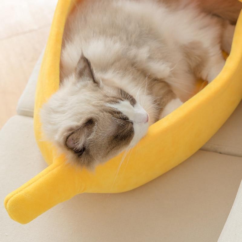 Peeled Banana Cat Bed - KittyNook
