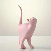 Thumbnail for Poised Purrfect Resin Cat Statue Figurines KittyNook Cat Company Standing Cat - Pink  