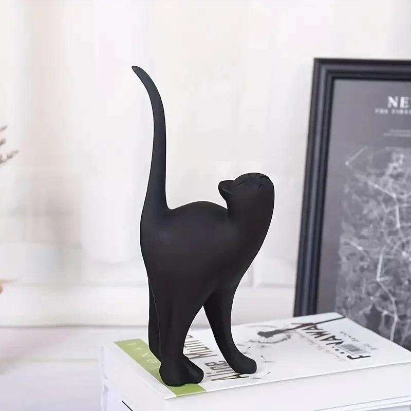 Poised Purrfect Resin Cat Statue Figurines KittyNook Cat Company Standing Cat - Black  