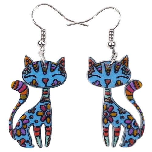 Poppy Petals Cat Floral Earrings - KittyNook Cat Company