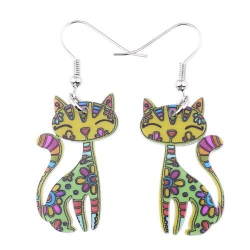 Poppy Petals Cat Floral Earrings - KittyNook Cat Company