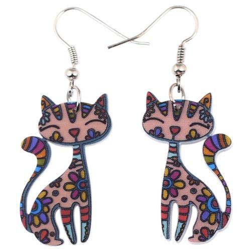 Poppy Petals Cat Floral Earrings - KittyNook Cat Company