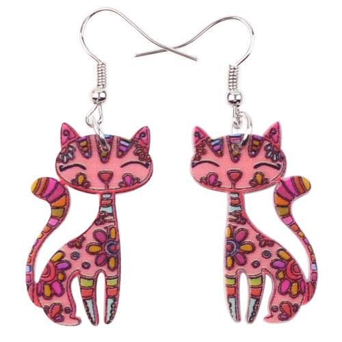 Poppy Petals Cat Floral Earrings - KittyNook Cat Company