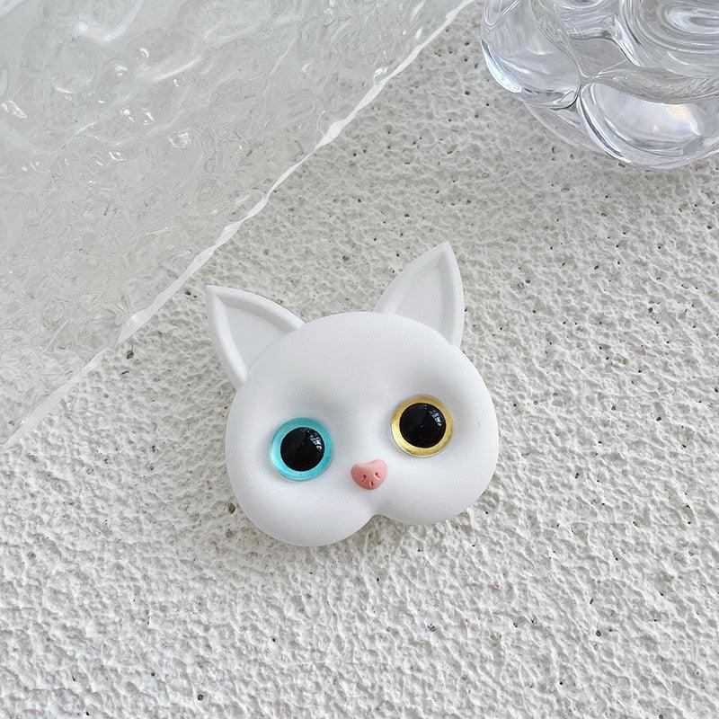 Purr Pop Phone Grip Electronics Accessories KittyNook Cat Company White Cat - Odd Eyes  