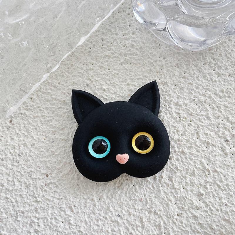 Purr Pop Phone Grip Electronics Accessories KittyNook Cat Company Black Cat - Odd Eyes  